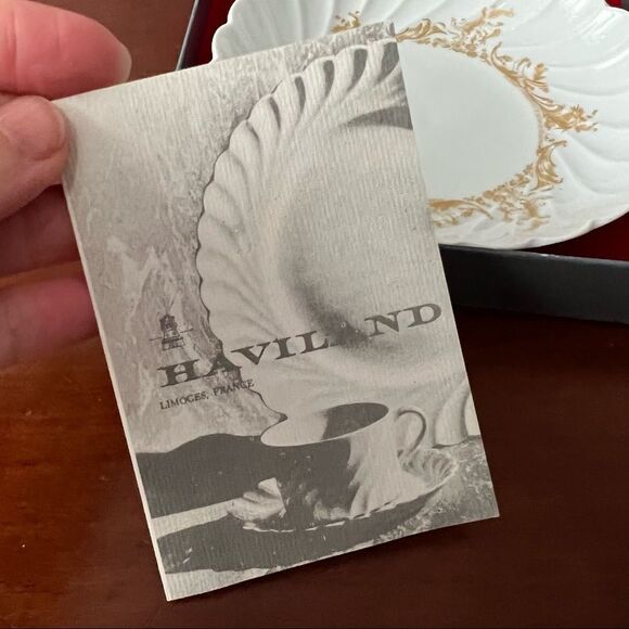 Vintage Haviland France Limoges white and gold saucer Like New - Picture 5 of 8